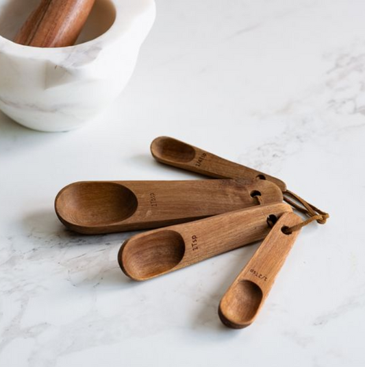 Acacia Wood Measuring Spoons, Feathered Farmhouse