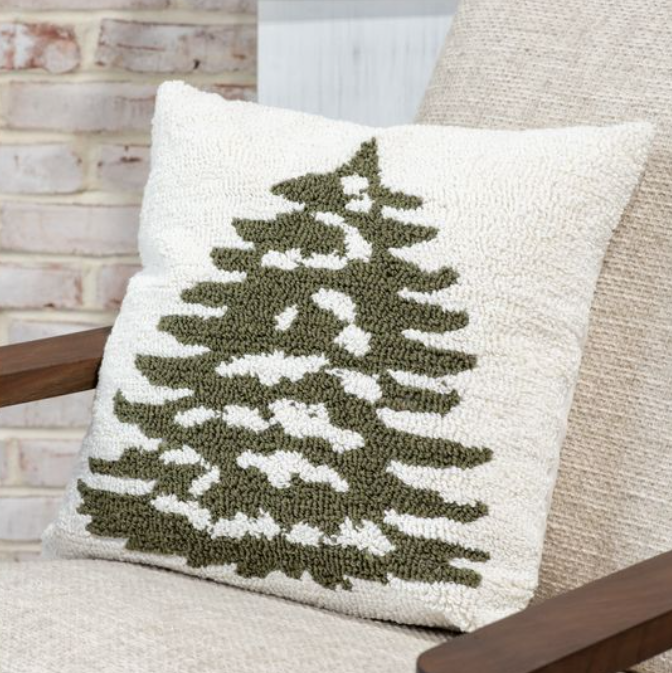 Loop Crochet Tree Pillow, Feathered Farmhouse