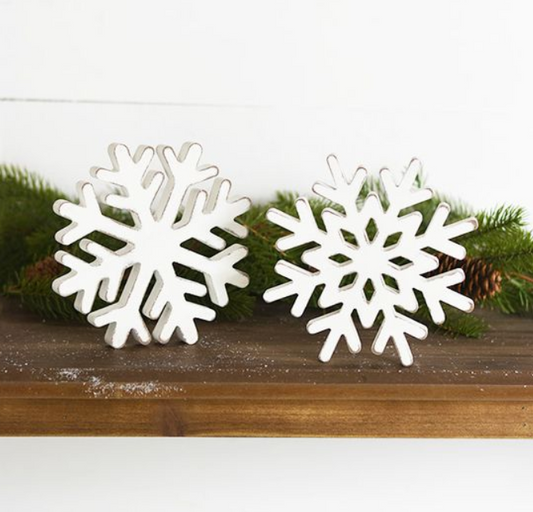 Wood Snowflake, Feathered Farmhouse