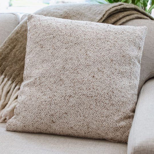 Brown Boucle Pillow, Feathered Farmhouse
