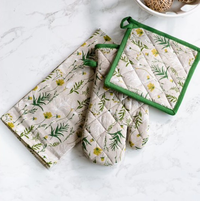 Tan Wildflowers Kitchen Set, Feathered Farmhouse
