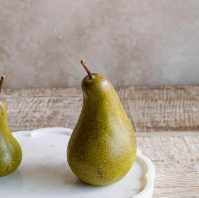 Ceramic Pear, Feathered Farmhouse