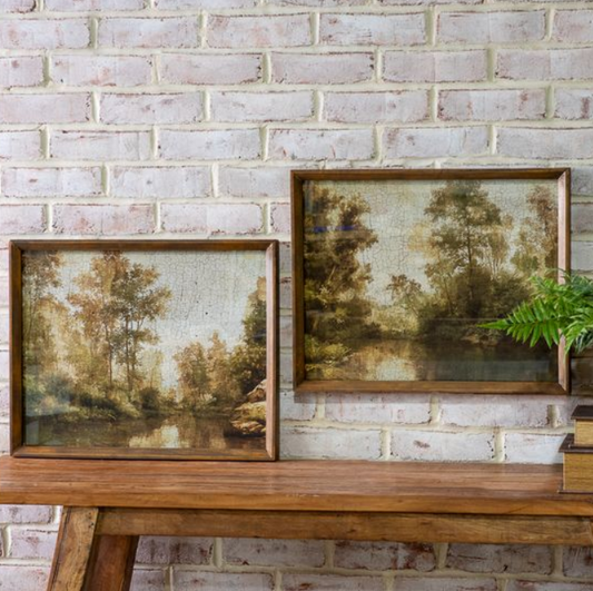 Framed Landscape Prints, Feathered Farmhouse