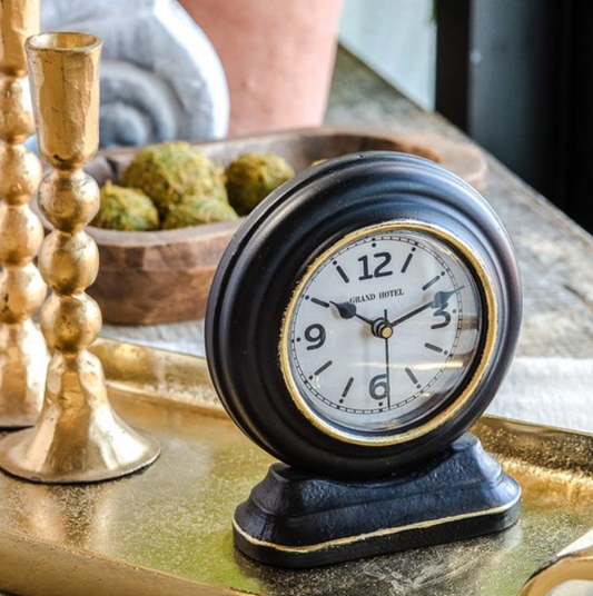Antique Gold Clock, Feathered Farmhouse