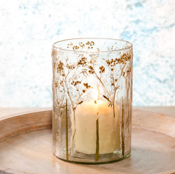 Pressed Baby's Breath Jar, Feathered Farmhouse