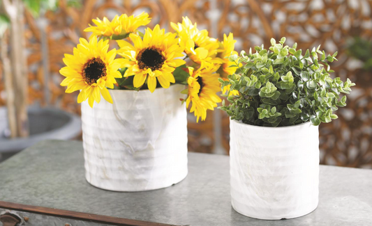 White Porcelain Handmade Planter, Feathered Farmhouse