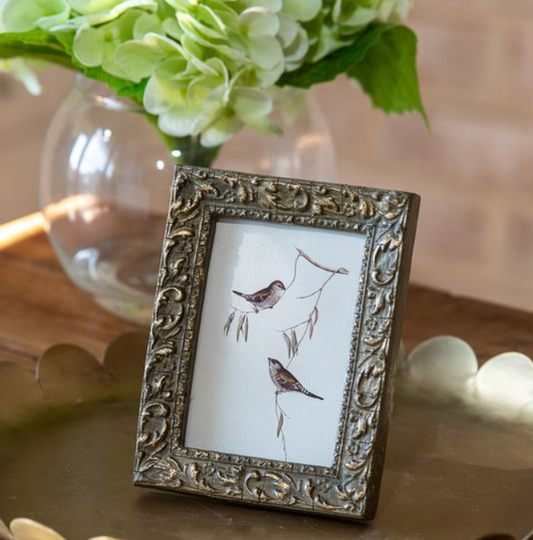 Antique Gold Photo Frame, Feathered Farmhouse