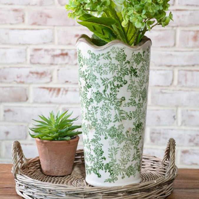 Verte Heirloom Vase, Feathered Farmhouse