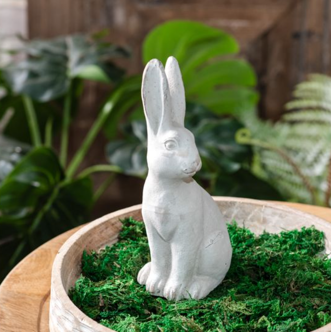 White Sitting Bunny, Feathered Farmhouse