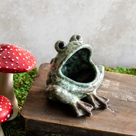 Frog Planter, Feathered Farmhouse