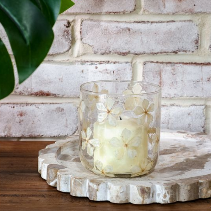 Dried Flower Candle Jar, Feathered Farmhouse