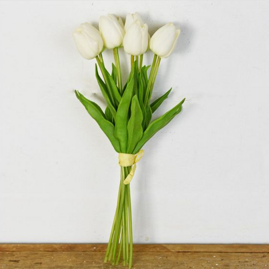 White Tulip Bunch, Feathered Farmhouse