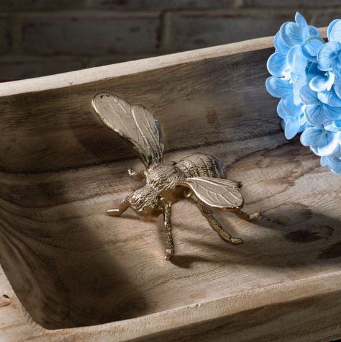 Gold Metal Bumblebee, Feathered Farmhouse