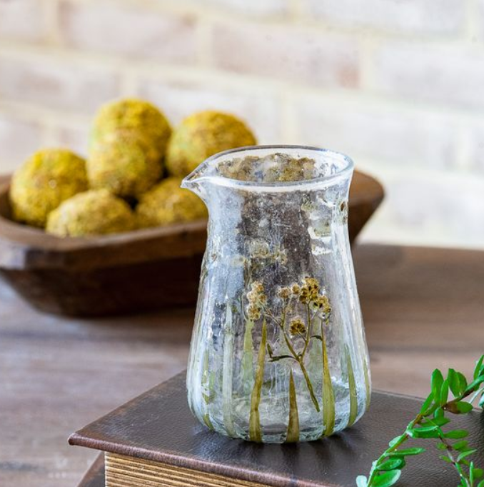 Pressed Baby's Breath Pourer, Feathered Farmhouse