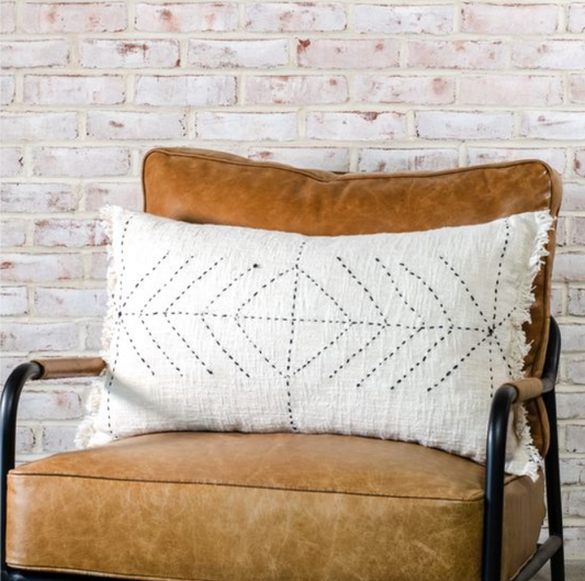 Rectangle Arrow Pillow, Feathered Farmhouse