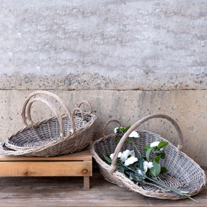 French Willow Garden Basket, Feathered Farmhouse
