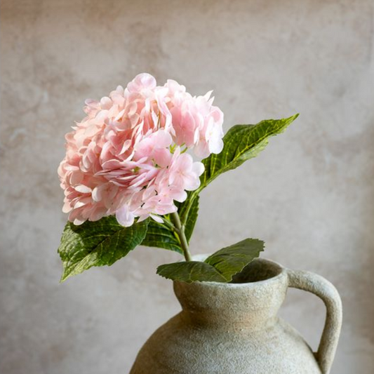 Pink Hydrangea Stem, Feathered Farmhouse
