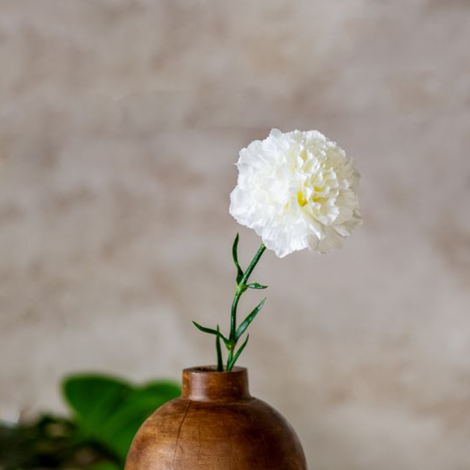 White Carnation Spray, Feathered Farmhouse