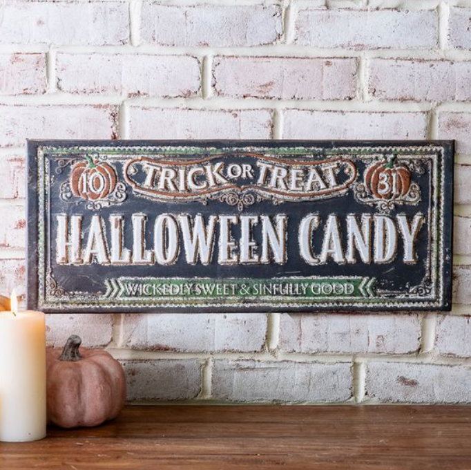 Halloween Candy Sign, Feathered Farmhouse