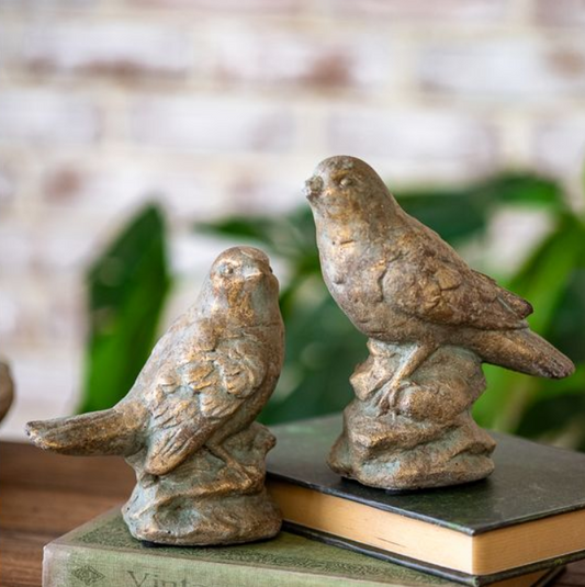 Weathered Cement Bird, Feathered Farmhouse