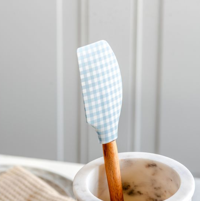 Blue Plaid Rubber Spatula, Feathered Farmhouse