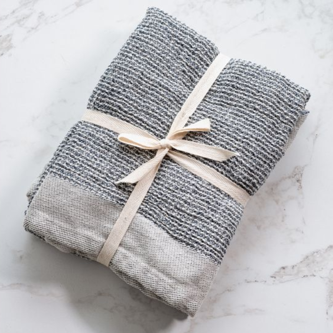 Blue Waffle Towels, Feathered Farmhouse