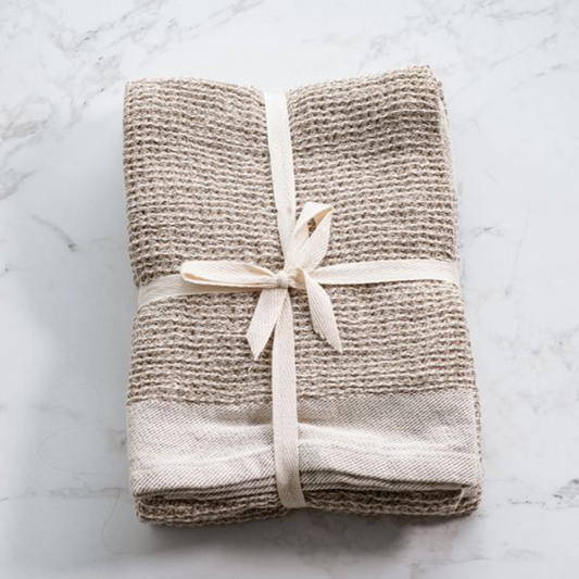 Beige Waffle Towels, Feathered Farmhouse