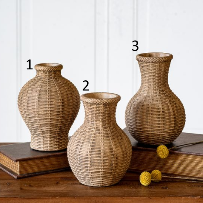 Weave Stoneware Vase, Feathered Farmhouse