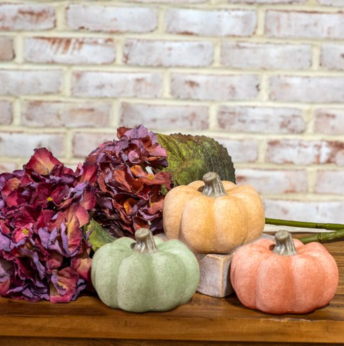 Fall Ceramic Pumpkin, Feathered Farmhouse
