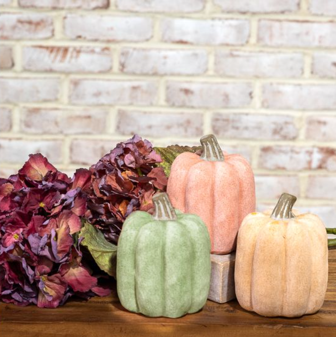 Fall Ceramic Pumpkin, Feathered Farmhouse
