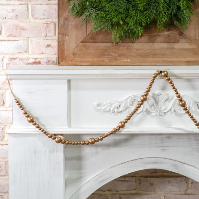 Gold Beads Jute Loops, Feathered Farmhouse