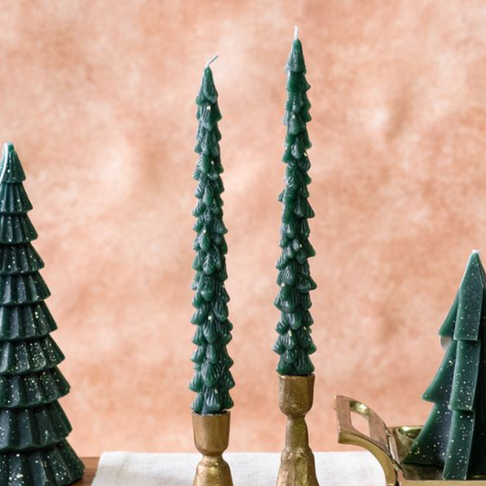 Christmas Tree Taper Candles, Feathered Farmhouse