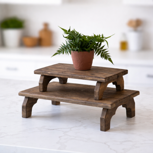 Natural Wood Risers, Feathered Farmhouse