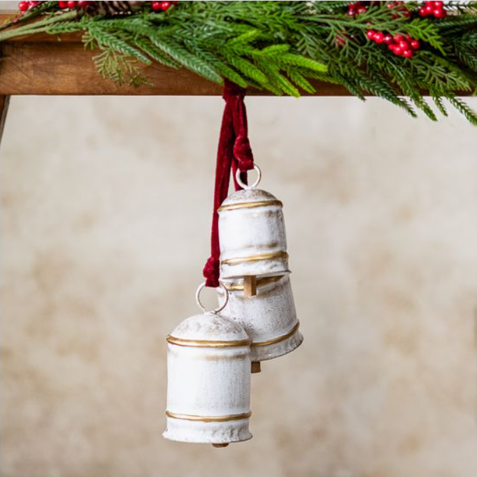 Cow Bell Red Velvet Cluster, Feathered Farmhouse