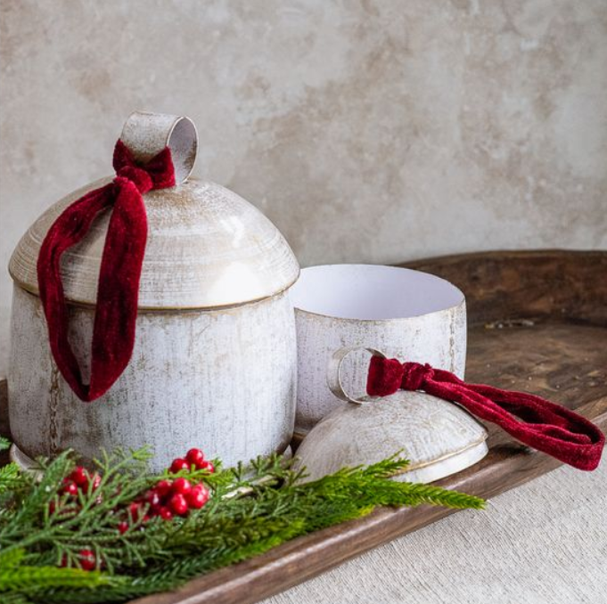 White & Gold Canister Bell