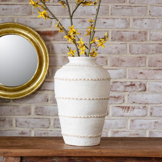 Terra Cotta Line Vase, Feathered Farmhouse