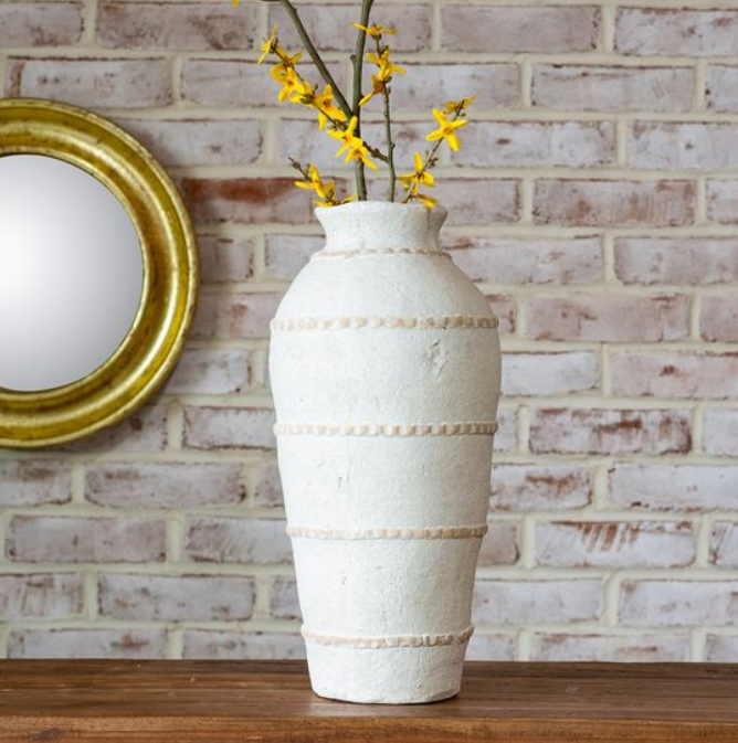 Terra Cotta Line Vase, Feathered Farmhouse