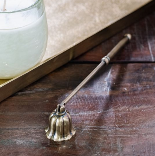 Brass Antique Candle Snuffer, Feathered Farmhouse