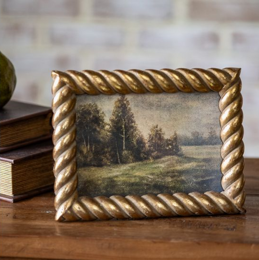 Gold Twist Edge Frame, Feathered Farmhouse