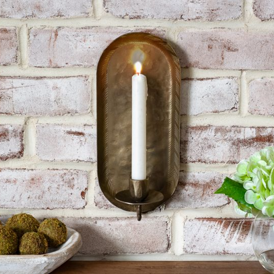 Antique Wall Taper Sconce, Feathered Farmhouse
