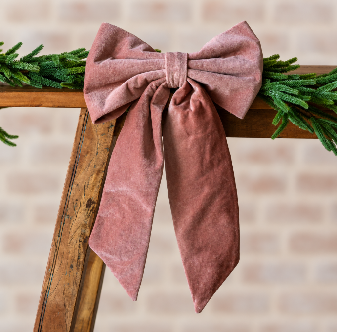 Pink Velvet Bow, Feathered Farmhouse