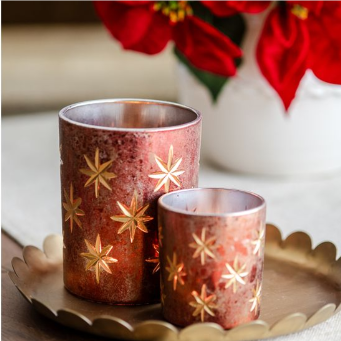 Red Star Candle Holder, Feathered Farmhouse