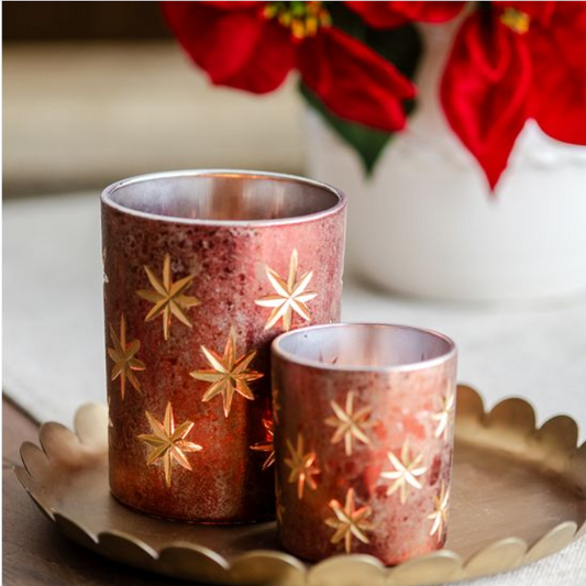 Red Star Candle Holder, Feathered Farmhouse