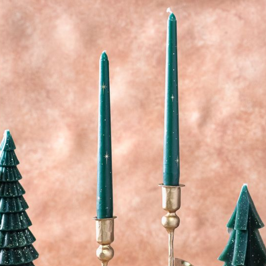 Christmas Taper Candles, Feathered Farmhouse