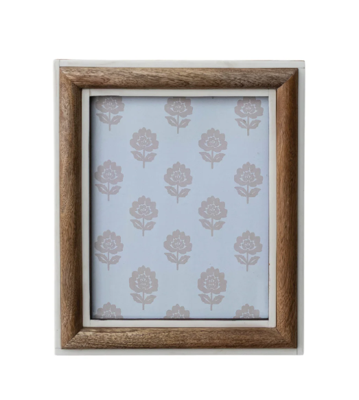 Resin & Mango Wood Photo Frame, Feathered Farmhouse