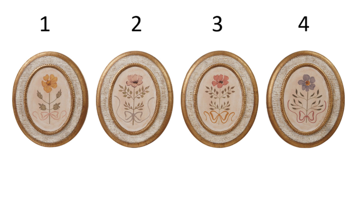 Gold Oval Flower Wall Decor, Feathered Farmhouse