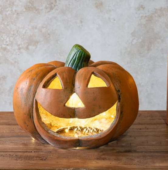 Weathered Jack O Lantern, Feathered Farmhouse