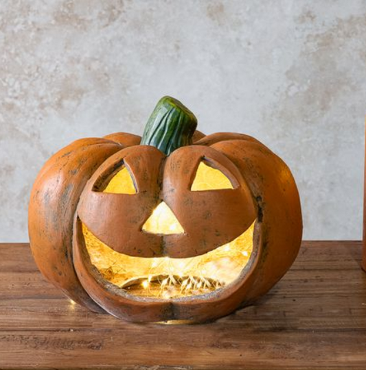 Weathered Jack O Lantern, Feathered Farmhouse