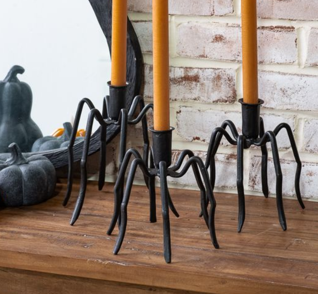 Spider Leg Taper Holder, Feathered Farmhouse