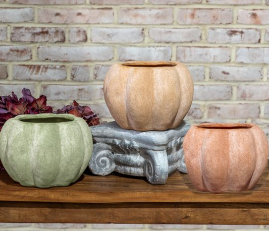 Ceramic Open Top Pumpkin, Feathered Farmhouse